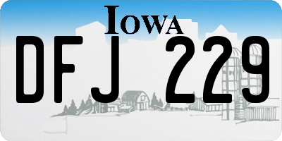 IA license plate DFJ229