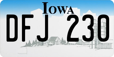 IA license plate DFJ230