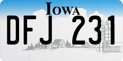 IA license plate DFJ231