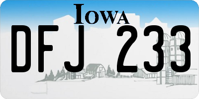 IA license plate DFJ233