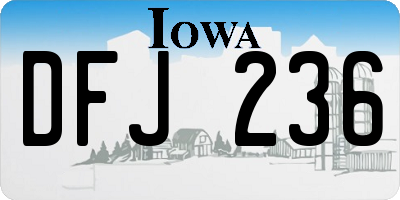 IA license plate DFJ236