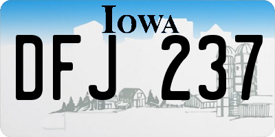 IA license plate DFJ237