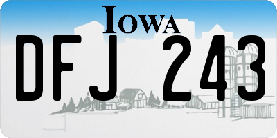IA license plate DFJ243