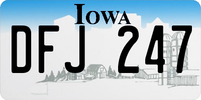 IA license plate DFJ247