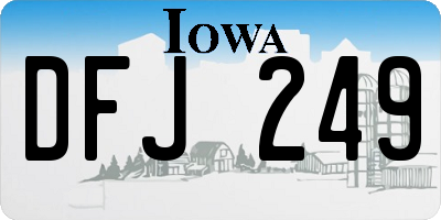 IA license plate DFJ249