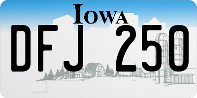 IA license plate DFJ250