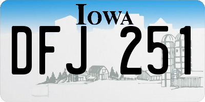 IA license plate DFJ251