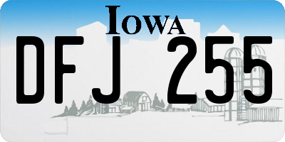 IA license plate DFJ255