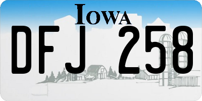 IA license plate DFJ258