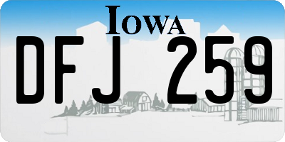 IA license plate DFJ259