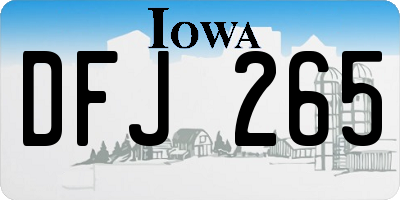 IA license plate DFJ265