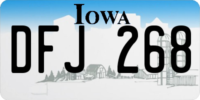 IA license plate DFJ268