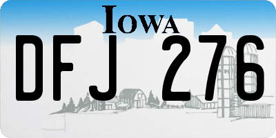 IA license plate DFJ276