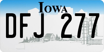 IA license plate DFJ277