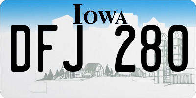 IA license plate DFJ280