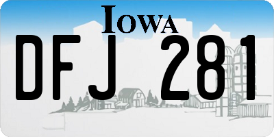 IA license plate DFJ281