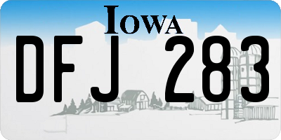 IA license plate DFJ283