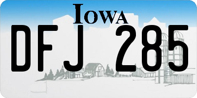 IA license plate DFJ285