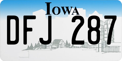 IA license plate DFJ287
