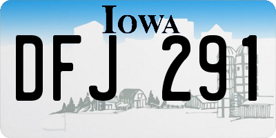 IA license plate DFJ291