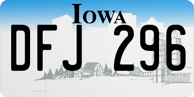 IA license plate DFJ296