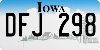 IA license plate DFJ298