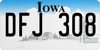 IA license plate DFJ308