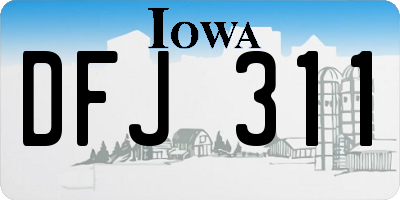 IA license plate DFJ311