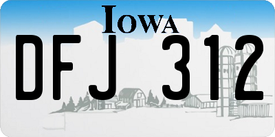 IA license plate DFJ312