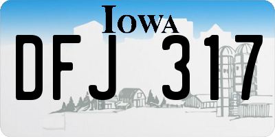 IA license plate DFJ317