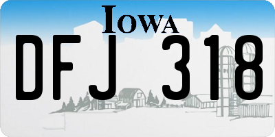 IA license plate DFJ318