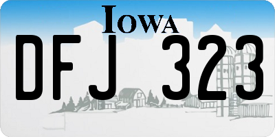 IA license plate DFJ323