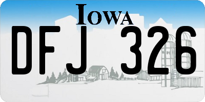 IA license plate DFJ326