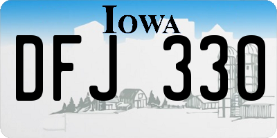 IA license plate DFJ330