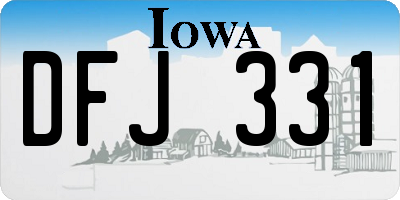 IA license plate DFJ331