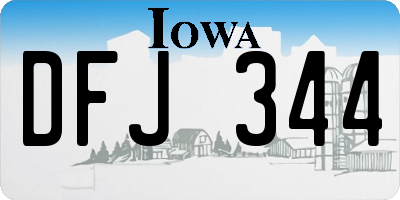 IA license plate DFJ344