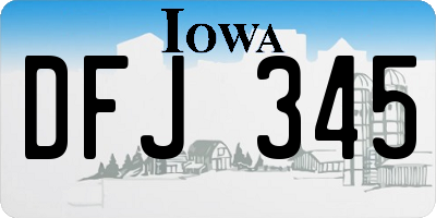 IA license plate DFJ345