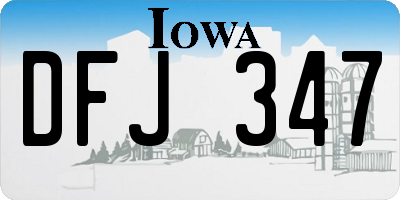 IA license plate DFJ347