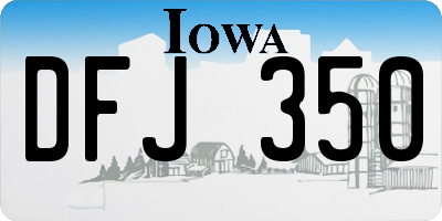 IA license plate DFJ350