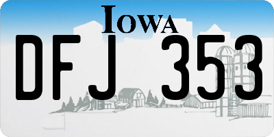 IA license plate DFJ353