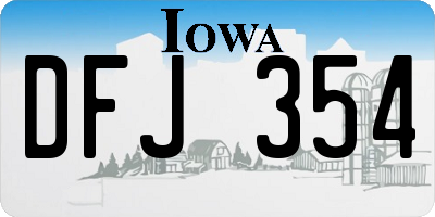 IA license plate DFJ354