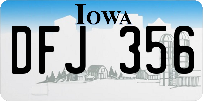 IA license plate DFJ356