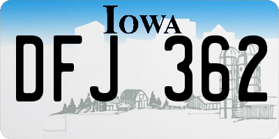 IA license plate DFJ362