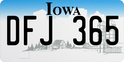 IA license plate DFJ365