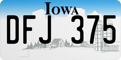 IA license plate DFJ375