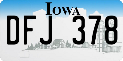 IA license plate DFJ378