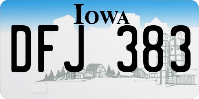 IA license plate DFJ383