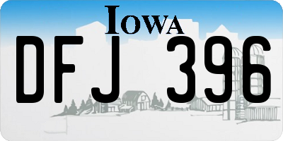IA license plate DFJ396