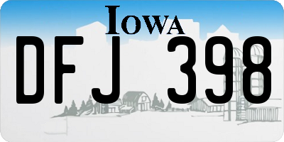 IA license plate DFJ398