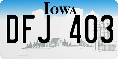IA license plate DFJ403